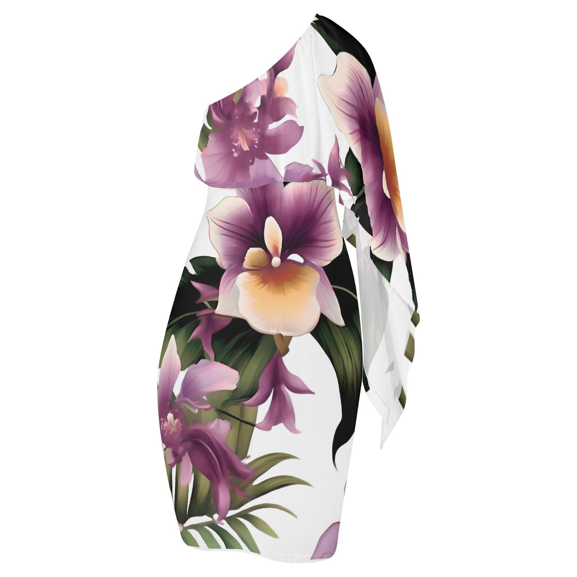 Elegant One Shoulder Hawaiian Dress Tropical Cocktail Attire for Formal Occasions Small to Plus Size - SoNew4u.com